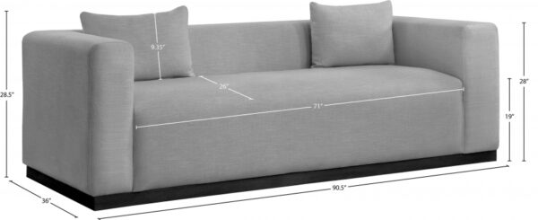 Alfie 90.5" Linen Textured Fabric Upholstered Sofa
