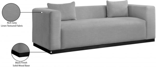 Alfie 90.5" Linen Textured Fabric Upholstered Sofa