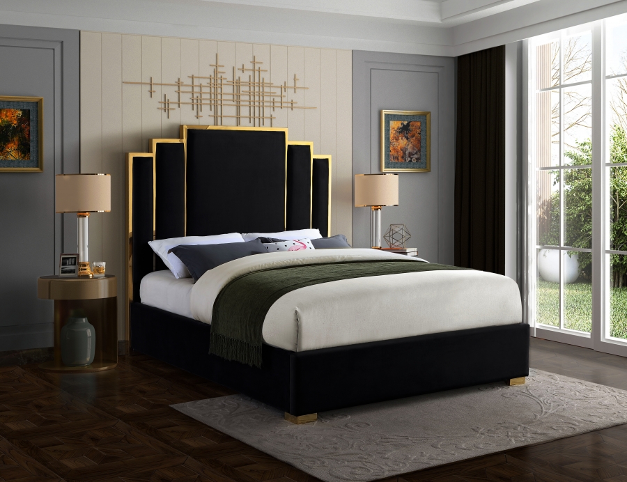 Hugo Velvet Upholstered Bed