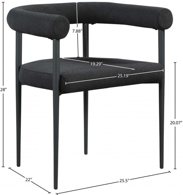 Louie Boucle Fabric Upholstered Dining Chair