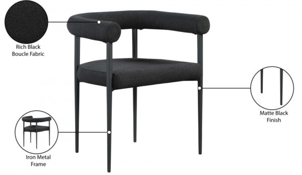 Louie Boucle Fabric Upholstered Dining Chair