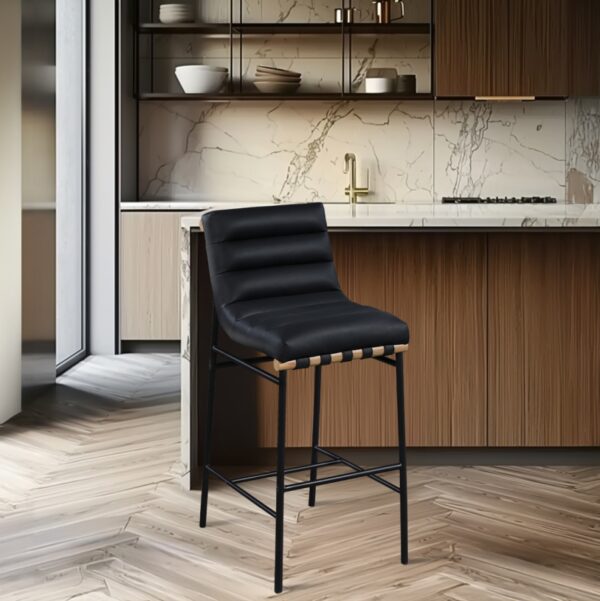 Burke Vegan Leather Upholstered Bar Stool
