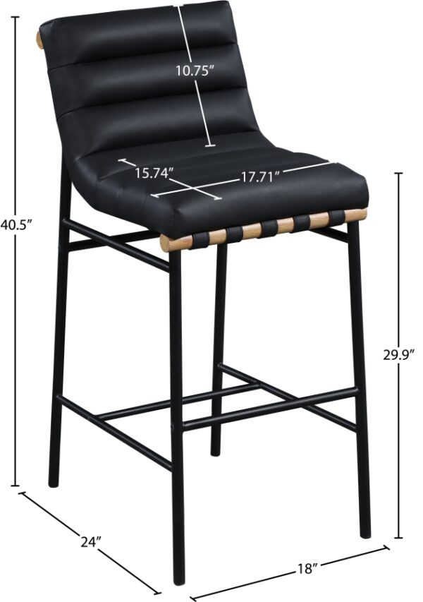 Burke Vegan Leather Upholstered Bar Stool