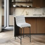 Burke Boucle Fabric Upholstered Bar Stool