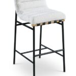 Burke Boucle Fabric Upholstered Bar Stool