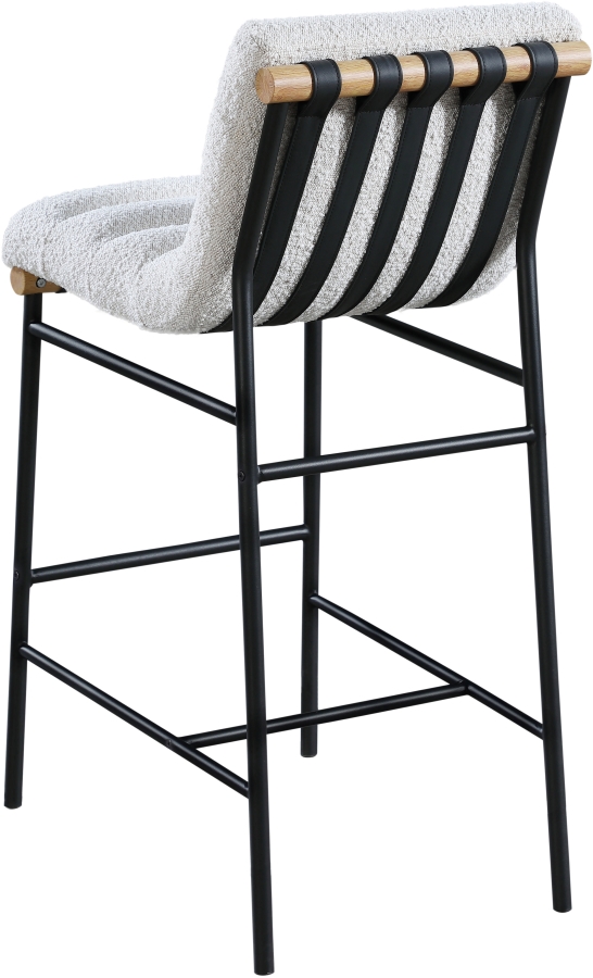 Burke Boucle Fabric Upholstered Bar Stool