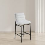 Burke Boucle Fabric Upholstered Bar Stool