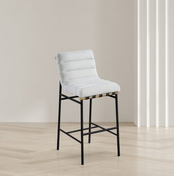 Burke Boucle Fabric Upholstered Bar Stool