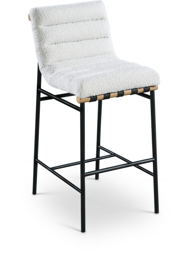 Burke Boucle Fabric Upholstered Bar Stool