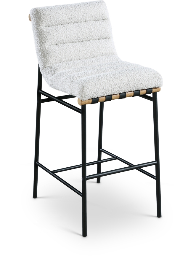 Burke Boucle Fabric Upholstered Bar Stool