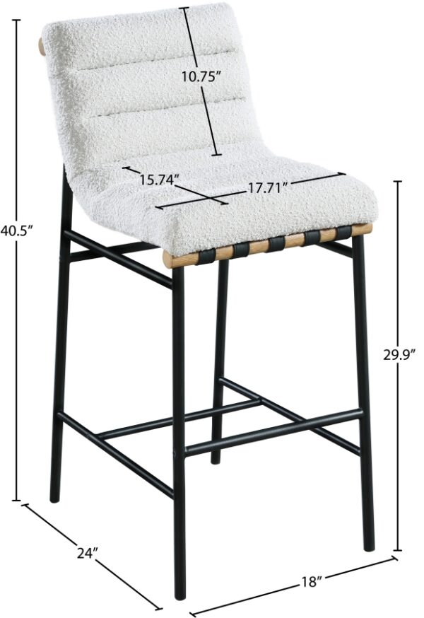 Burke Boucle Fabric Upholstered Bar Stool