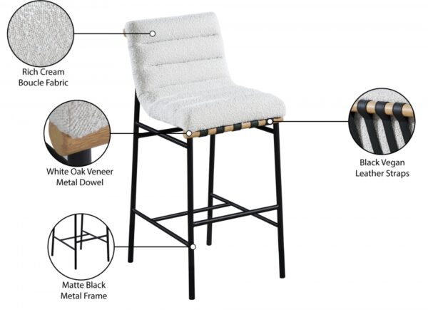 Burke Boucle Fabric Upholstered Bar Stool