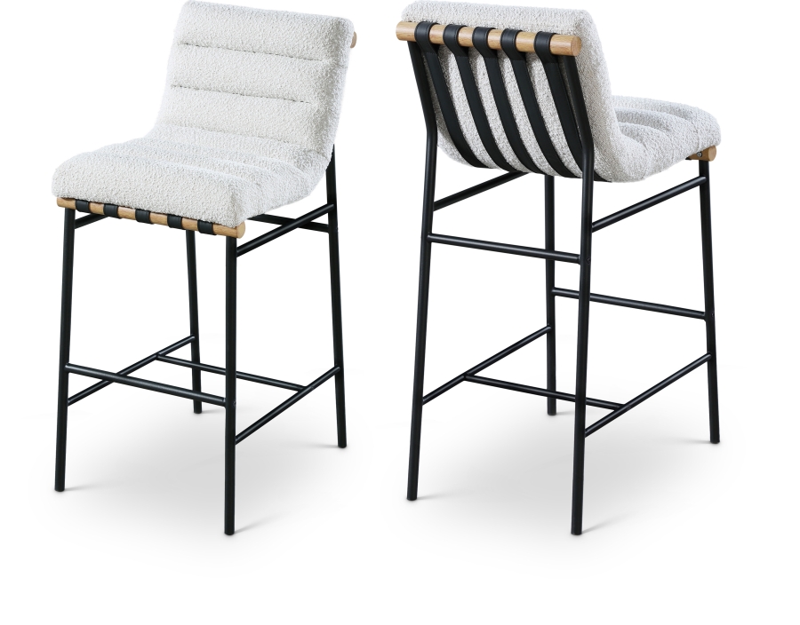 Burke Boucle Fabric Upholstered Bar Stool