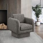 Alessandra Chenille Fabric Upholstered Swivel Accent Chair