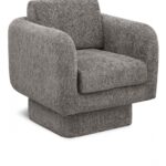 Alessandra Chenille Fabric Upholstered Swivel Accent Chair