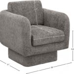 Alessandra Chenille Fabric Upholstered Swivel Accent Chair