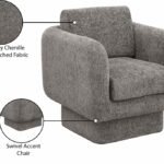 Alessandra Chenille Fabric Upholstered Swivel Accent Chair