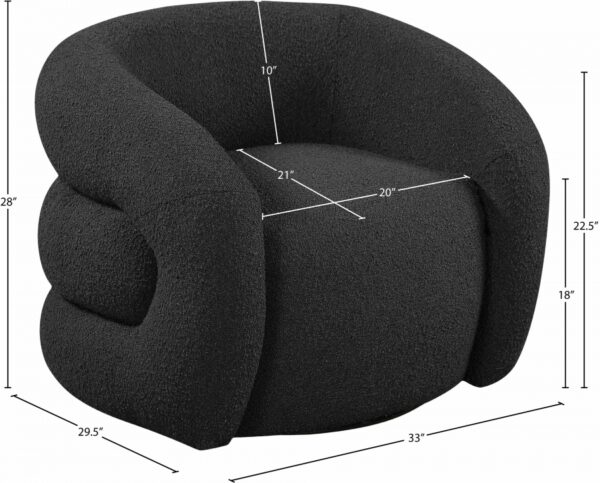Roxbury Boucle Fabric Upholstered Swivel Accent Chair