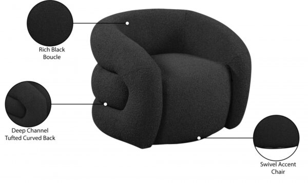 Roxbury Boucle Fabric Upholstered Swivel Accent Chair