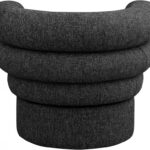 Valentina Linen Textured Fabric Upholstered Swivel Accent Chair