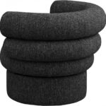 Valentina Linen Textured Fabric Upholstered Swivel Accent Chair