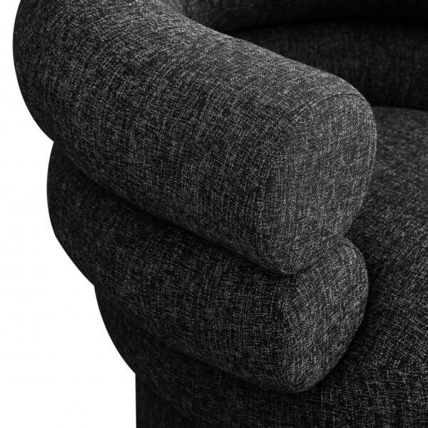Valentina Linen Textured Fabric Upholstered Swivel Accent Chair