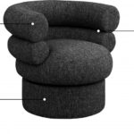 Valentina Linen Textured Fabric Upholstered Swivel Accent Chair