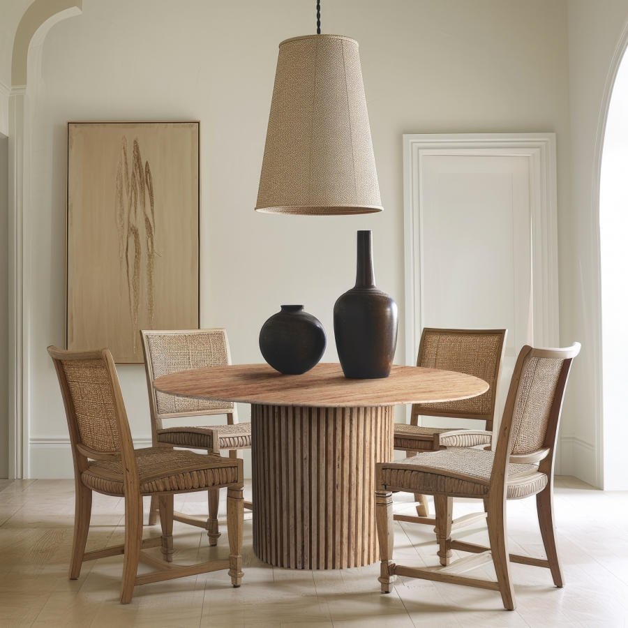 Genoa 48" Travertine Dining Table