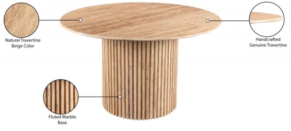 Genoa 48" Travertine Dining Table