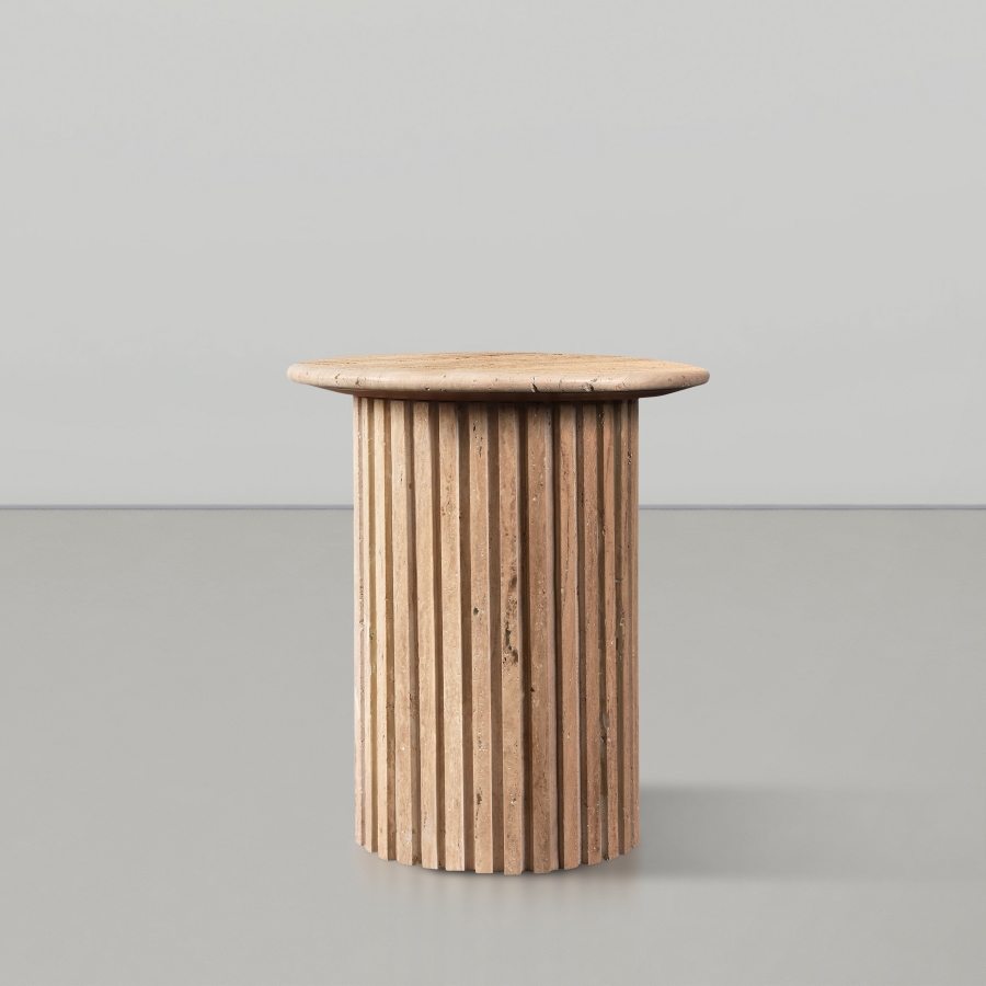 Genoa Travertine End Table