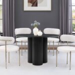 Simba 48" Ash Wood And Oak Veneer Dining Table