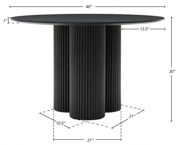 Simba 48" Ash Wood And Oak Veneer Dining Table