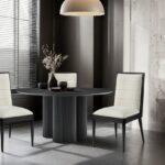 Simba 60" Ash Wood And Oak Veneer Dining Table