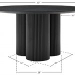 Simba 60" Ash Wood And Oak Veneer Dining Table