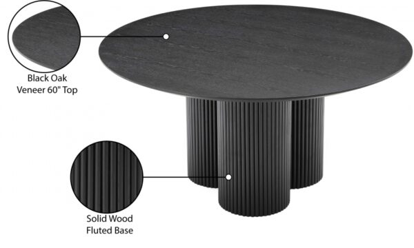 Simba 60" Ash Wood And Oak Veneer Dining Table