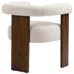 Barrel Cream Boucle Fabric Upholstered Dining Chair