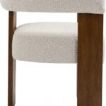 Barrel Cream Boucle Fabric Upholstered Dining Chair