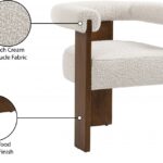 Barrel Cream Boucle Fabric Upholstered Dining Chair