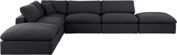 Comfy 157" Linen Textured Fabric Upholstered 6pc. Modular Sectional