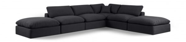 Comfy 157" Linen Textured Fabric Upholstered 6pc. Modular Sectional