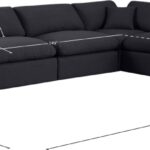 Comfy 157" Linen Textured Fabric Upholstered 6pc. Modular Sectional
