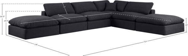 Comfy 157" Linen Textured Fabric Upholstered 6pc. Modular Sectional