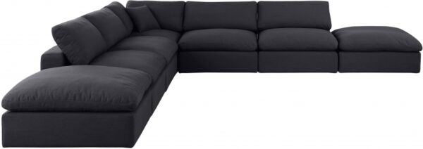 Comfy 157" Linen Textured Fabric Upholstered 7pc. Modular Sectional