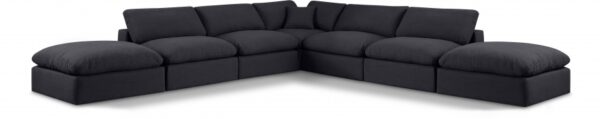 Comfy 157" Linen Textured Fabric Upholstered 7pc. Modular Sectional