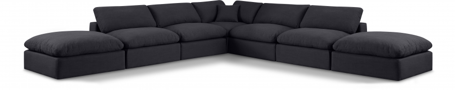 Comfy 157" Linen Textured Fabric Upholstered 7pc. Modular Sectional