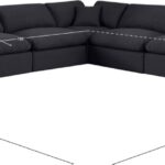 Comfy 157" Linen Textured Fabric Upholstered 7pc. Modular Sectional