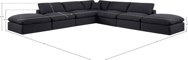 Comfy 157" Linen Textured Fabric Upholstered 7pc. Modular Sectional