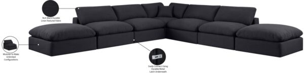 Comfy 157" Linen Textured Fabric Upholstered 7pc. Modular Sectional