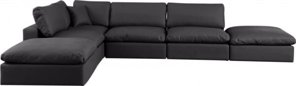 Comfy 157" Vegan Leather Upholstered 6pc. Modular Sectional