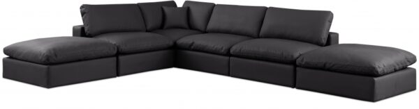 Comfy 157" Vegan Leather Upholstered 6pc. Modular Sectional